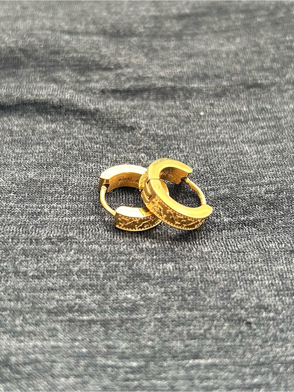 Textured Gold Huggie Hoop Earrings for Women